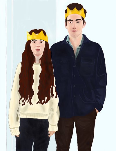 A e E na véspera de Ano Novo, Brooklyn (arte digital) de Evan Sklar