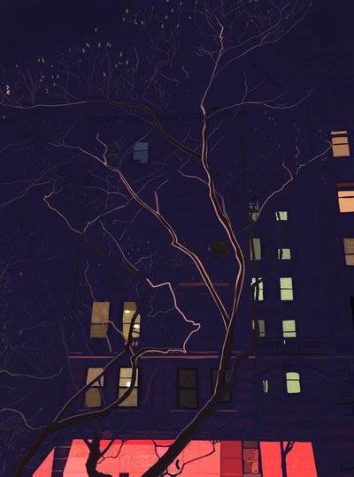 Ao amanhecer, Brooklyn (arte digital) de Evan Sklar