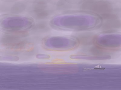 Oceano Atlântico, 2015 (desenhado à mão num iPad com um lápis Apple) de Evan Sklar