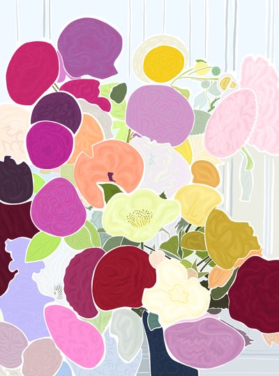 Bouquet de flores, 2025 (arte digital) de Evan Sklar