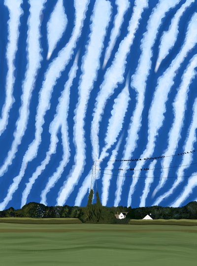 Field and Wires, North Fork, Long Island de Evan Sklar
