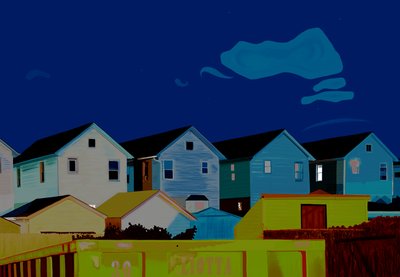 Casas em Queens (arte digital) de Evan Sklar