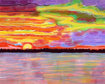 Rio Hudson, Brooklyn (arte digital) de Evan Sklar