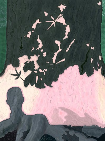 A minha sombra na árvore, Brooklyn (arte digital) de Evan Sklar