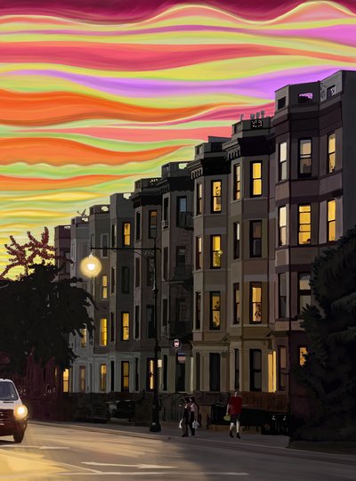 Ninth Street Nine A.M. (arte digital) de Evan Sklar