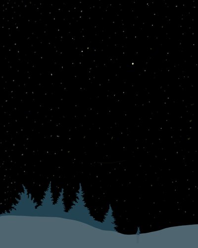 Coelho na neve à noite, Brooklyn (arte digital) de Evan Sklar