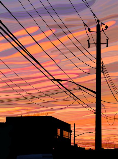 Red Hook, Brooklyn, Dawn (arte digital) de Evan Sklar