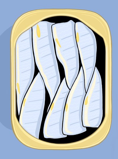Sardinhas, c.2020-24 (arte digital) de Evan Sklar
