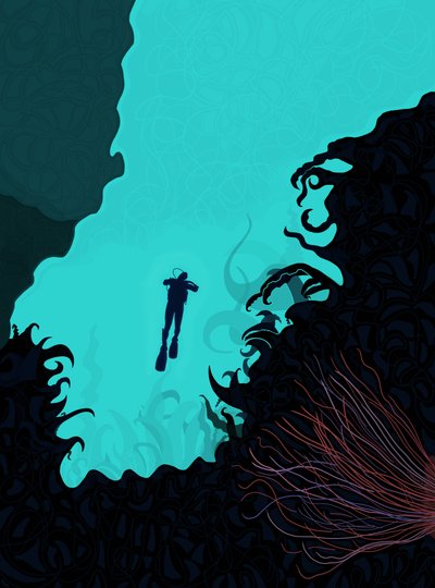 Mergulhador (arte digital) de Evan Sklar