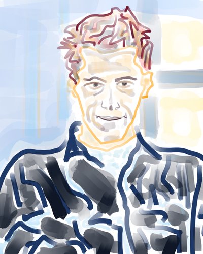 Autorretrato em New Haven (arte digital) de Evan Sklar