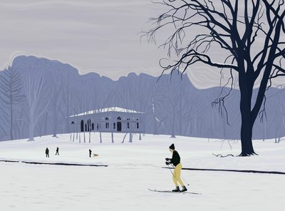 Esquiador, Prospect Park , Brooklyn (arte digital) de Evan Sklar