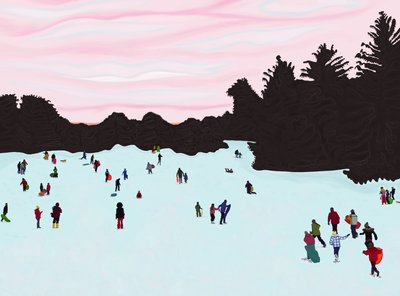 Trenó, Prospect Park (arte digital) de Evan Sklar