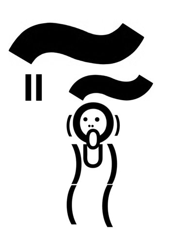 "O Grito" refeito com tipo (arte digital) de Evan Sklar