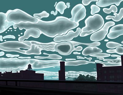 Vista da Bruckner Expressway (arte digital) de Evan Sklar