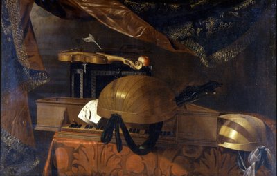Instrumentos musicais. Pintura de Evaristo Baschenis (1617 - 1677). de Evaristo Baschenis