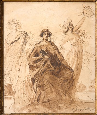 Sketch for the Social Club Forever (desenho a tinta indiana) de Evaristo Cappelli