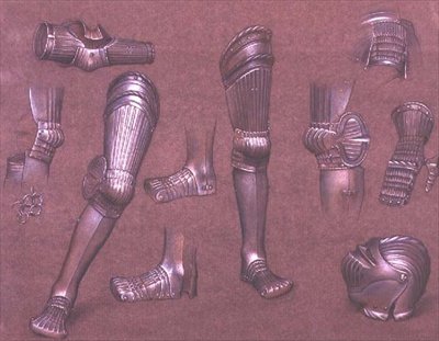 Estudo da Armadura, No.1 (giz) de Evelyn De Morgan