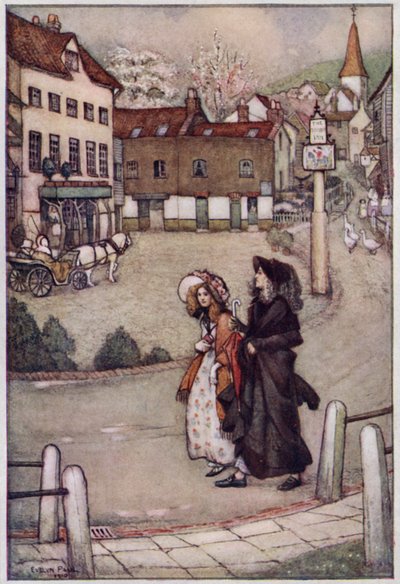 Ilustração para Cranford pela Sra. Gaskell (cor litho) de Evelyn Paul