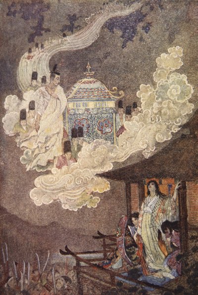 Os Moonfolk exigem a Lady Kaguya, ilustração de 