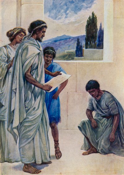 Onésimo que fugiu do seu mestre (cor litho) de Evelyn Stuart Hardy