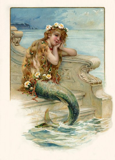 A Pequena Sereia (cromolitografia) de Evelyn Stuart Hardy