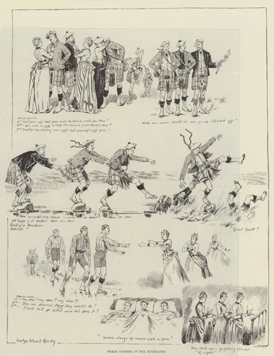 Três, pescadores, em, a, altiplanos de Evelyn Stuart Hardy