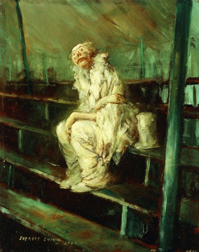 Palhaço em lugares vazios de Everett Shinn