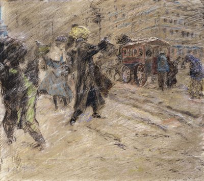 Tempestade de neve, Madison Square, Nova Iorque de Everett Shinn