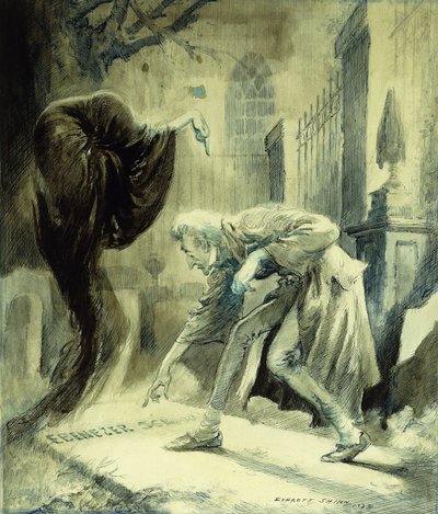 O fantasma do Natal que ainda está para vir: Ebeneezer Scrooge de Everett Shinn