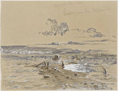Paisagem com a estrada de cascalho entre Oss e Lithoijen de Everhardus Koster