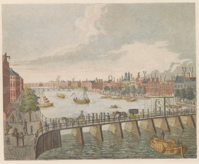 Gezicht op de Binnen-Amstel, ca. 1810-1813
Vista do interior do Amstel, retirado do Blaauwe-Brug para a Ponte Hooge-Sluys ou Lovers