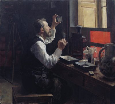 Fotógrafo Amador (óleo sobre tela) de Evgeniy Iosipovich Bukovetsky
