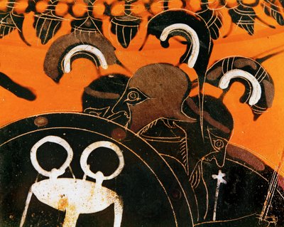 O gigante de três cabeças Gerião, cujo gado Héracles roubou ... de Exekias Exekias