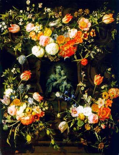 Madonna cercada por flores, 1662 de Eykens or Ijkens Ykens