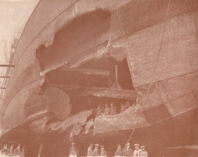 O efeito mortal de um torpedo, c1917 1919 de FC Coleman