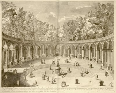 The Colonnade, Versailles, c.1715 (gravura) de F. (after) Delamonce