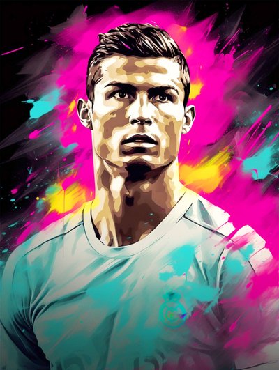 Pintura acrílica abstrata, Cristiano Ronaldo em tela, impressões de arte de parede de F. Abderrahim