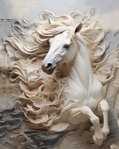 Cavalo abstrato pintura renascentista, estilo Michelangelo Buonarroti, decoração de quarto moderna, Impressões de arte de parede de F. Abderrahim
