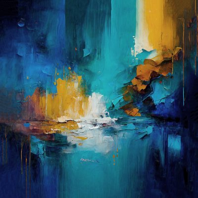 Pintura a óleo abstrata com pincel grosso, Posters emoldurados impressão a pedido de F. Abderrahim