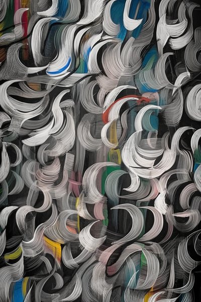Pintura de fundo com padrão abstrato sobre tela, ideias de decoração de parede vertical de F. Abderrahim