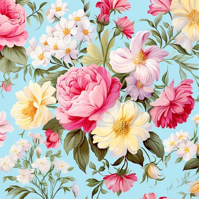 Bonito padrão floral cor-de-rosa, ideia de decoração, impressões de arte de parede de flores de F. Abderrahim