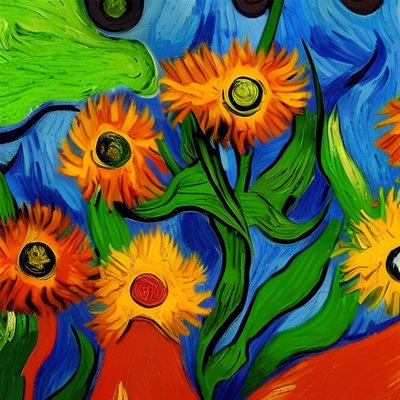 Bela pintura impressionista de flores sobre tela, decoração de parede de quarto, cores vivas de F. Abderrahim