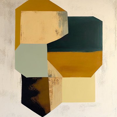 Formas abstractas castanhas, tela de decoração de parede para quarto, impressão emoldurada a pedido de F. Abderrahim
