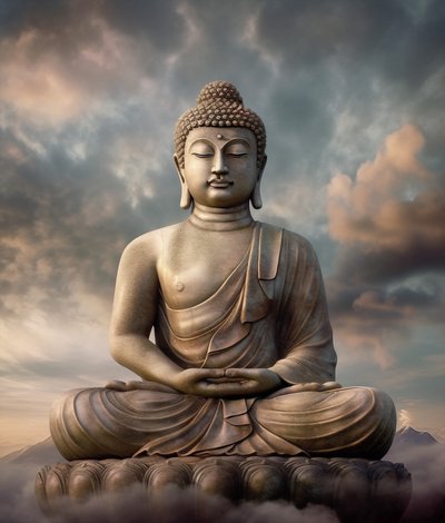 Decoração de parede em tela com moldura de Buda, arte de parede para sala de estar e quarto de F. Abderrahim