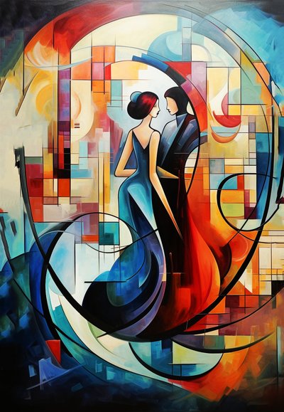 Pintura a óleo casal francês apaixonado, impressão de posters impressão de posters à venda de F. Abderrahim