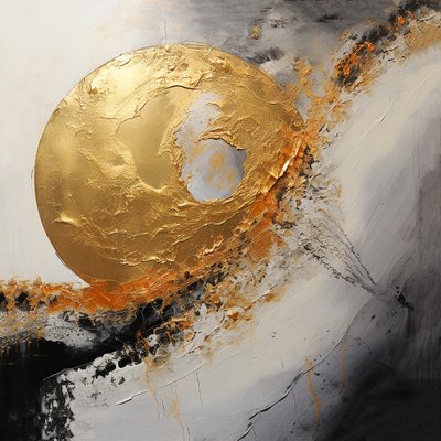 Pintura artística em prata e ouro, impressão digital de belas artes de F. Abderrahim