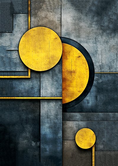 cacofonia de formas geométricas abstractas rende, wall Art print de F. Abderrahim