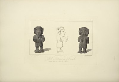 Ídolos Astecas no Basalto, ilustração de 