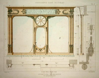 Design para uma fachada de loja, ilustração da 