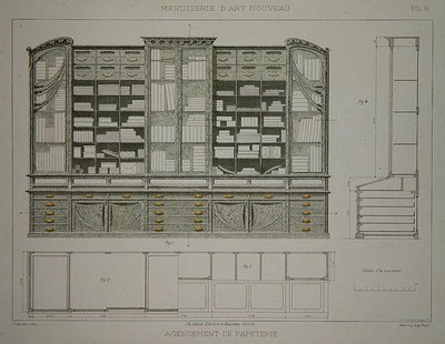 Design para gabinete de um estacionário, ilustração da 